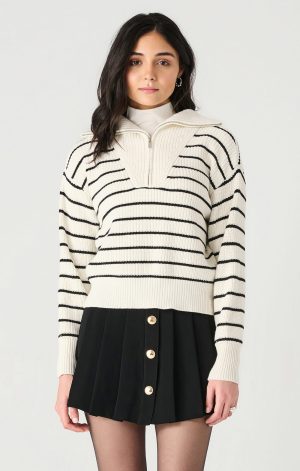 Dex Half Zip Textured Sweater Long sleeves