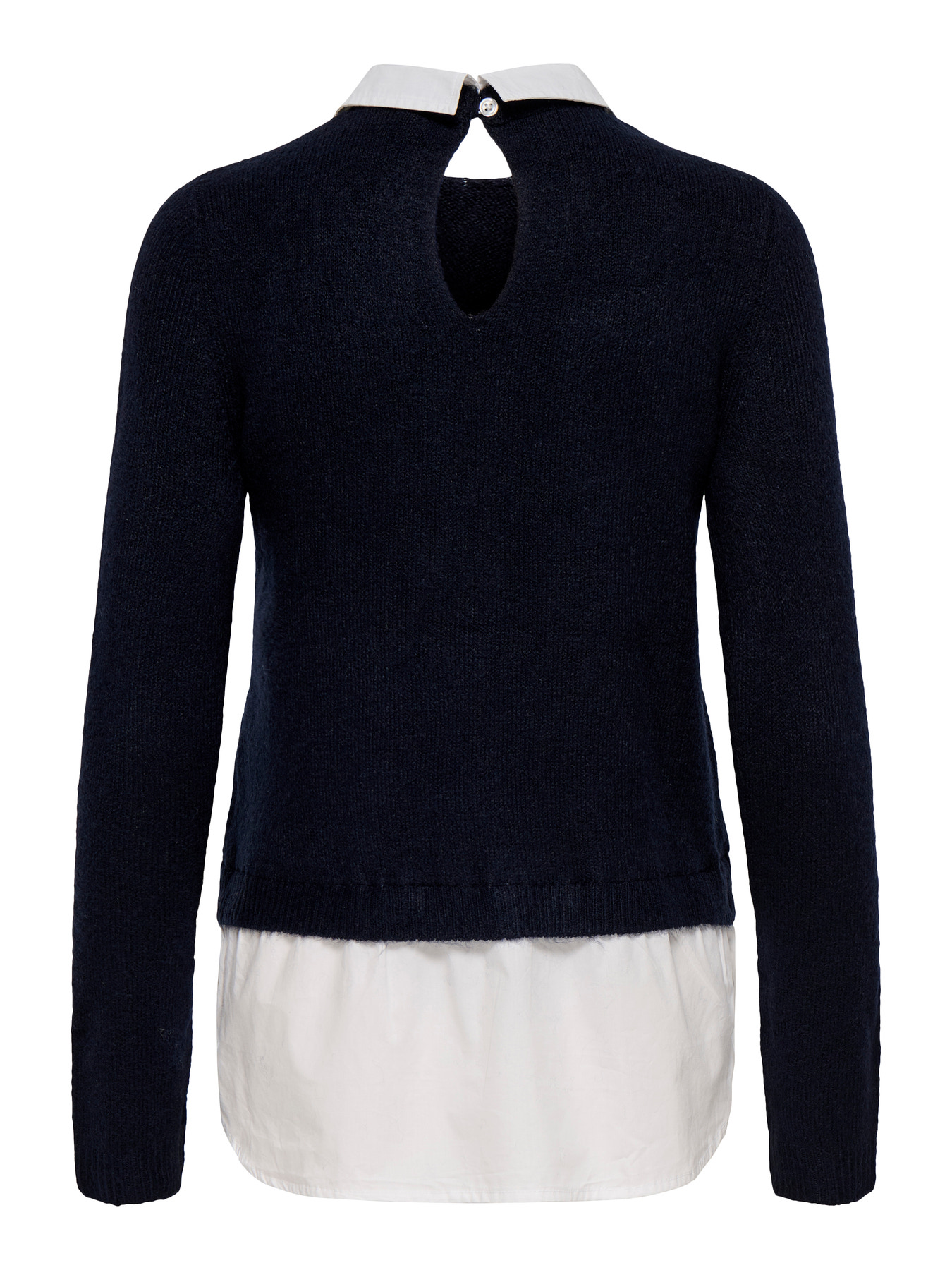 Pull ONLY Onldolly LS Woven Mix Pearl - Tricot Femme Avec Perles, Col Chemise, Manches Longues - 11